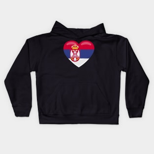 Serbia Flag Heart Kids Hoodie